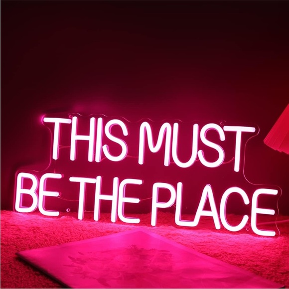 Neon THIS MUST BE THE PLACE LED Party Wedding Wall Dorm Bedroom Pink Light - Picture 2 of 6